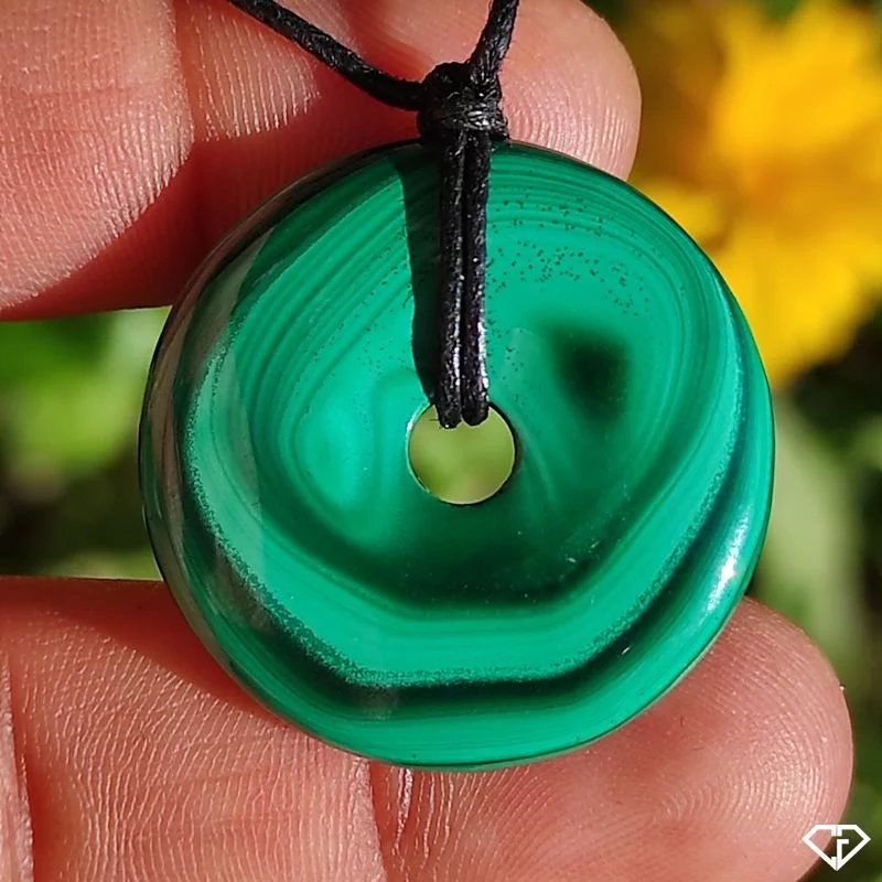 Pendentif donut en Malachite