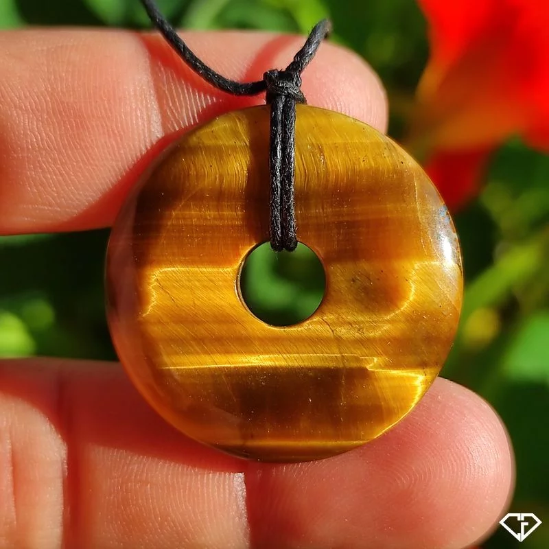 Pendentif donut en Œil de Tigre