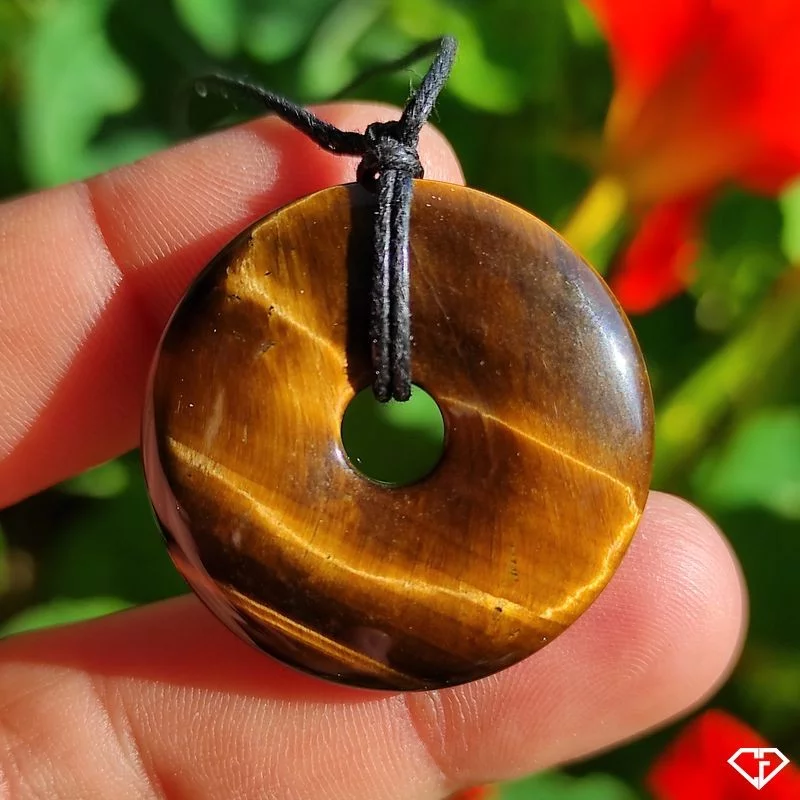 Pendentif donut en Œil de Tigre