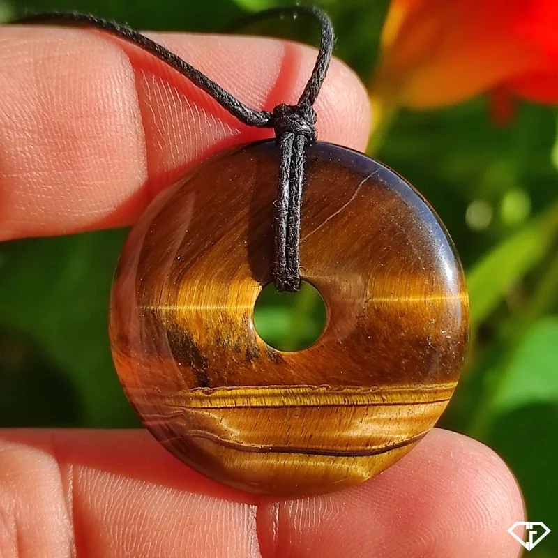Pendentif donut en Œil de Tigre