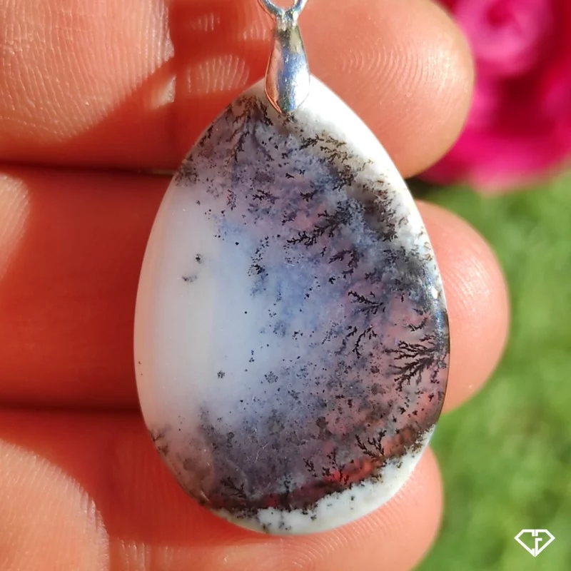 Pendentif en Agate dendritique