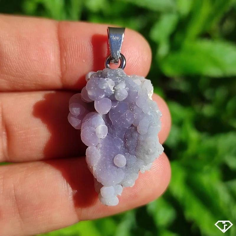 Pendentif en Améthyste botryoïdale (Agate grappe)