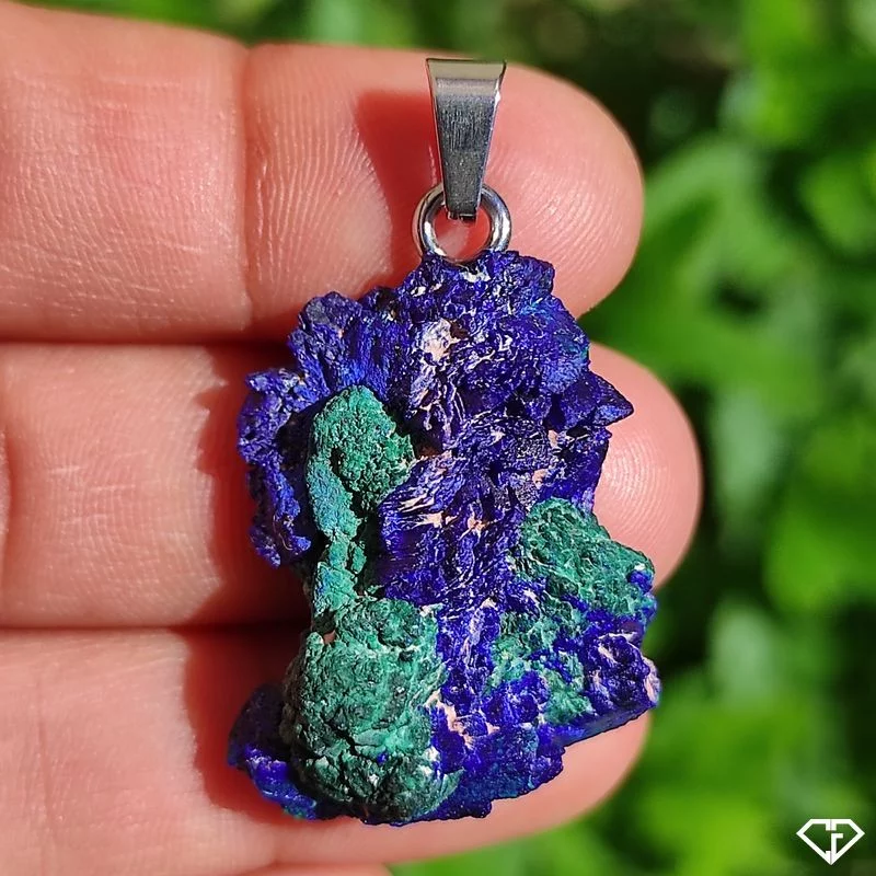 Pendentif en Azurite Malachite brute