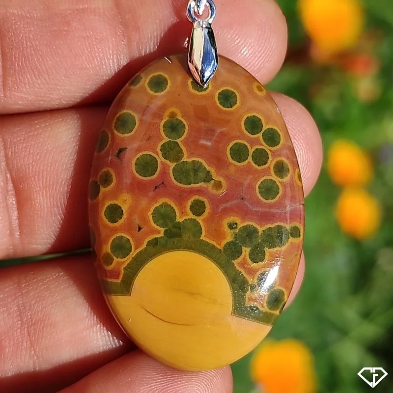Pendentif en Jaspe Orbiculaire