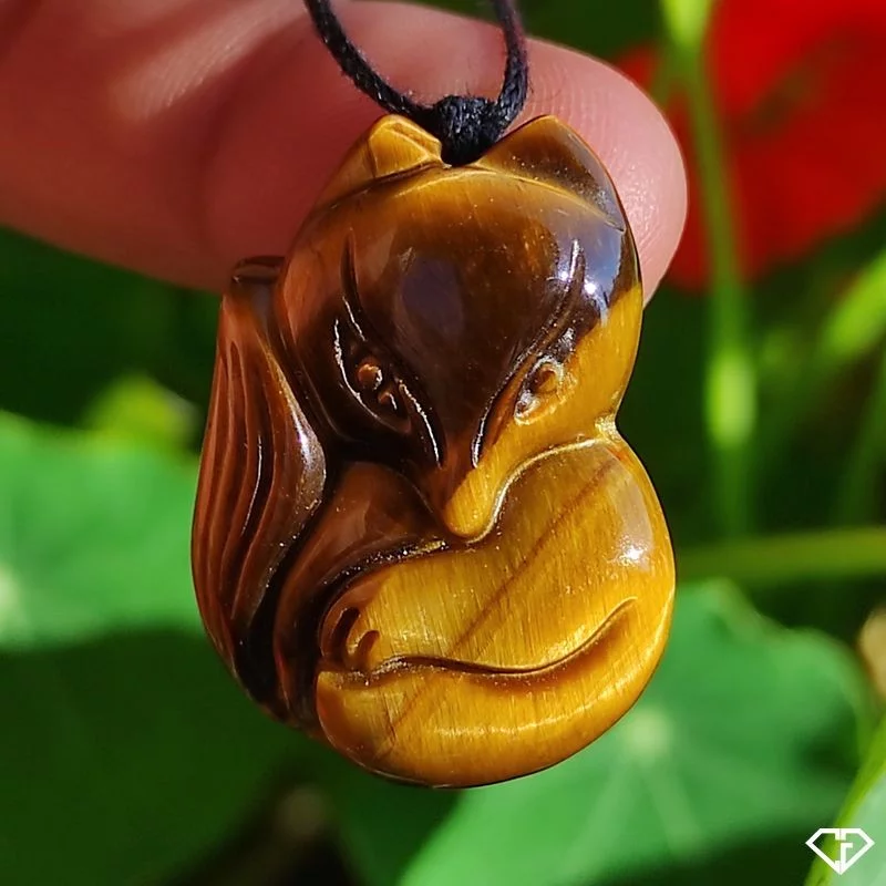 Pendentif Renard en Œil de Tigre