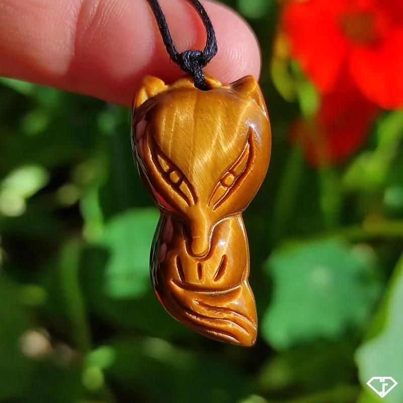 Pendentif Renard en Œil de Tigre