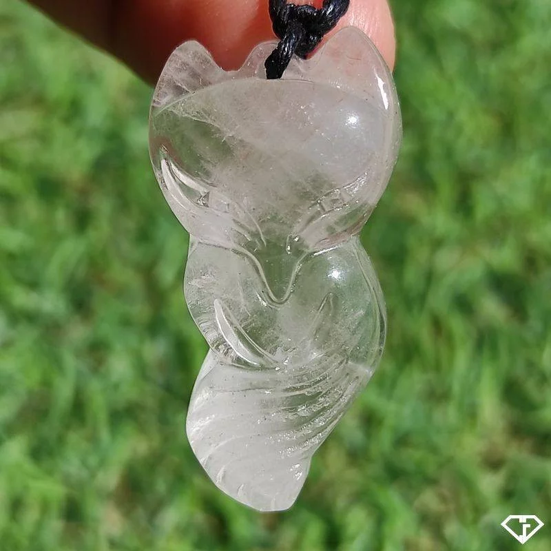 Pendentif Renard en Quartz Rose