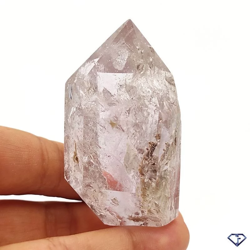 Pointe de Quartz Améthysé à inclusions