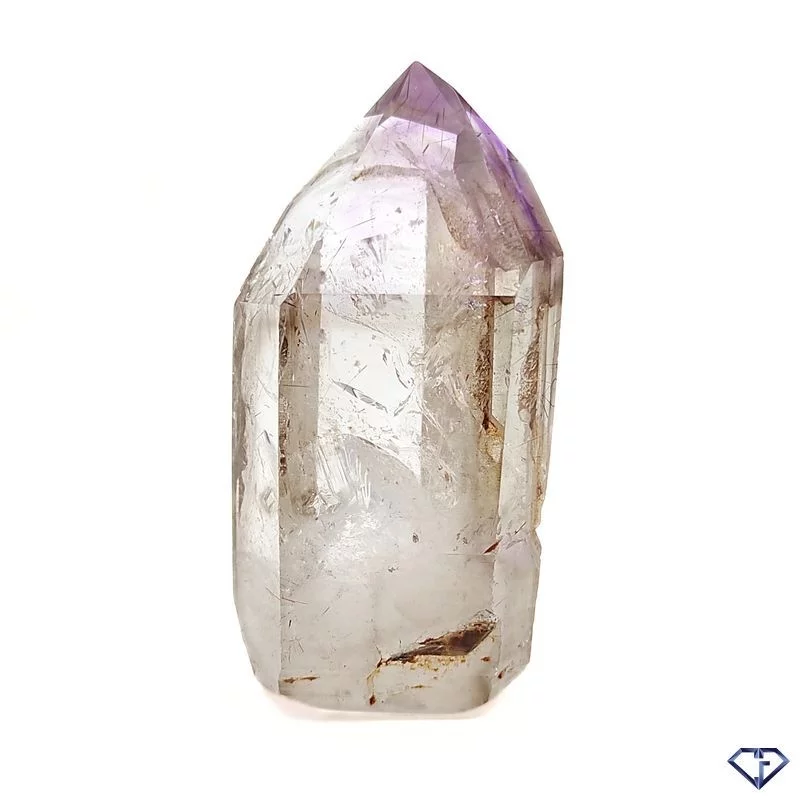 Pointe Quartz fumé Améthysé à inclusions