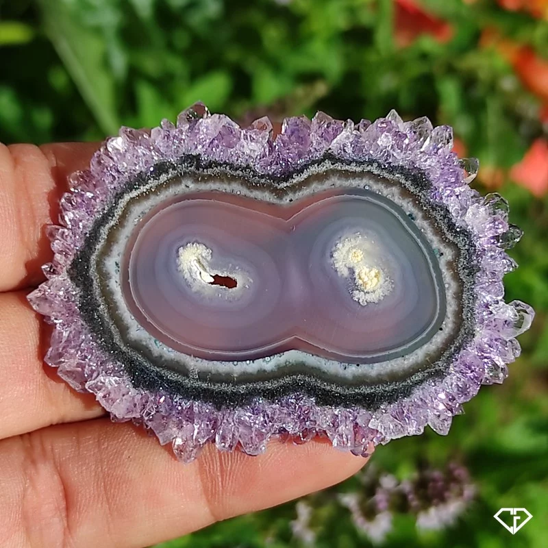 Tranche de stalactite d'Améthyste