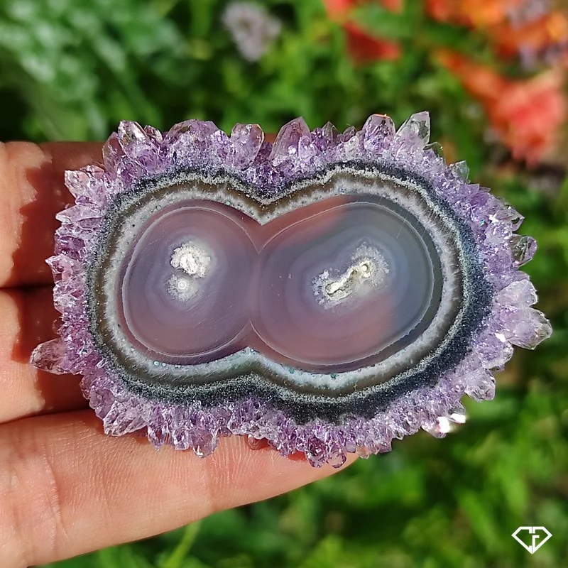 Tranche de stalactite d'Améthyste