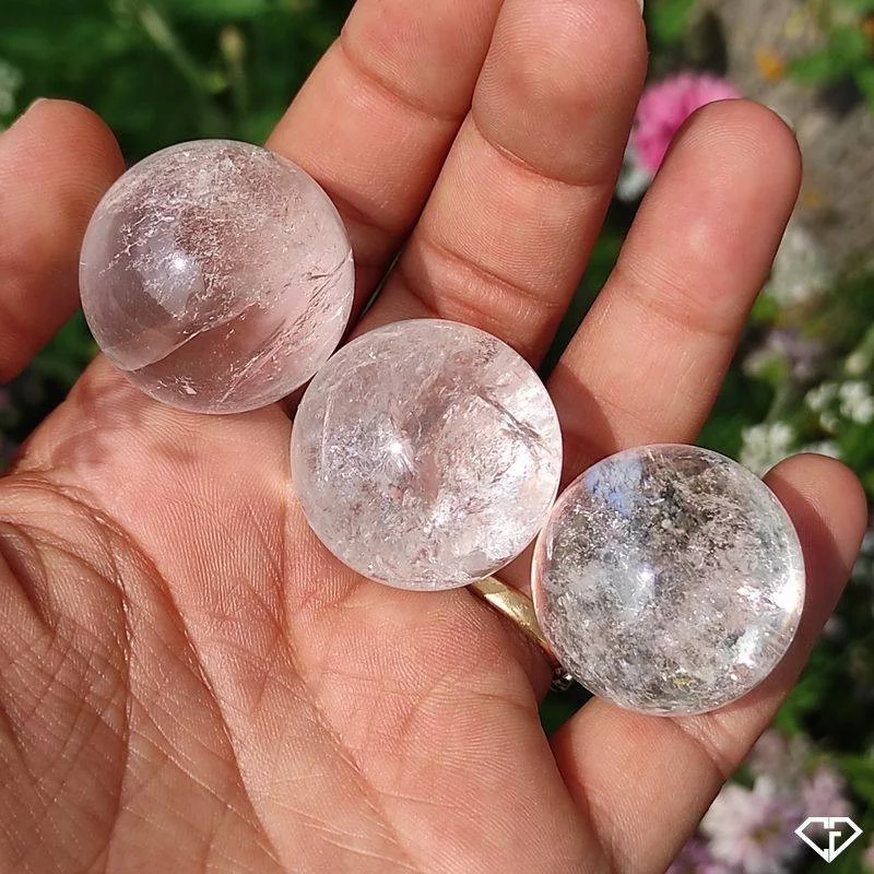 Trio sphères en Cristal de roche