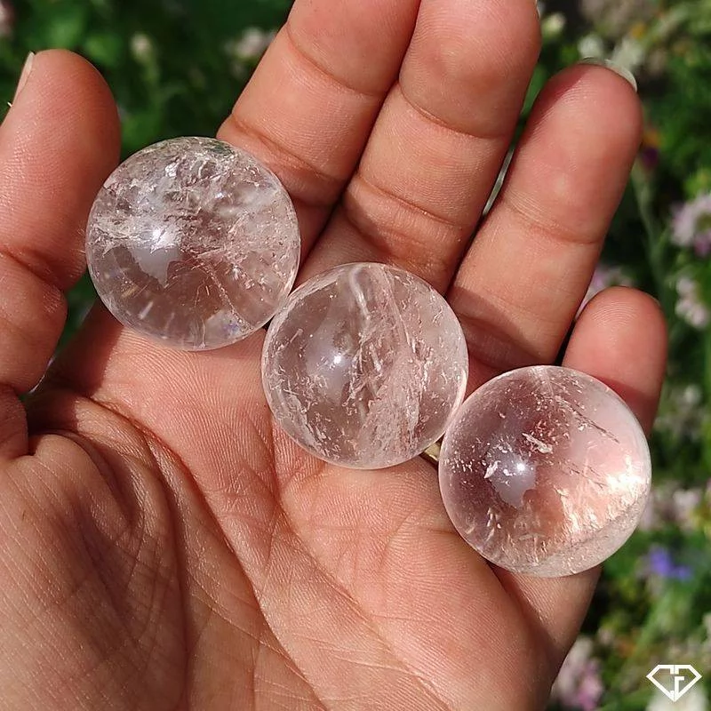 Trio sphères en Cristal de roche