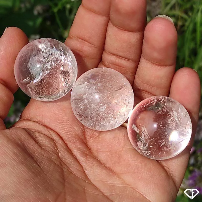 Trio sphères en Cristal de roche