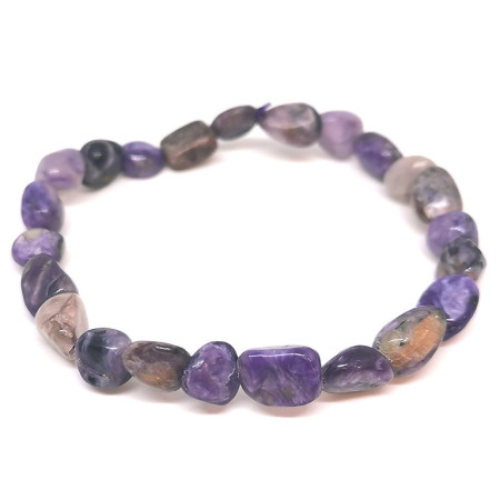 Charoïte - Bracelet Grains (Pierres Roulées)