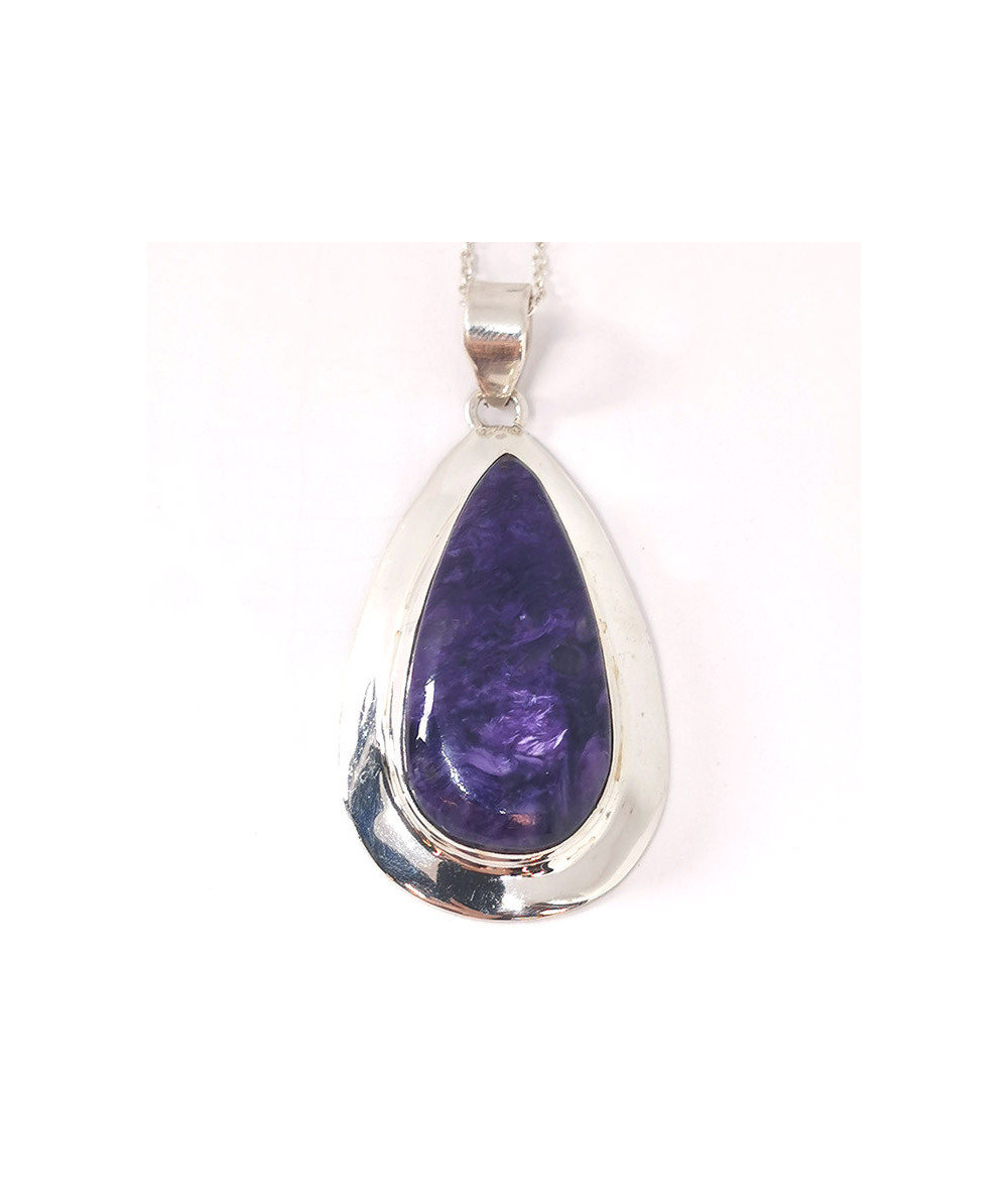 Charoïte - Pendentif Serti Argent