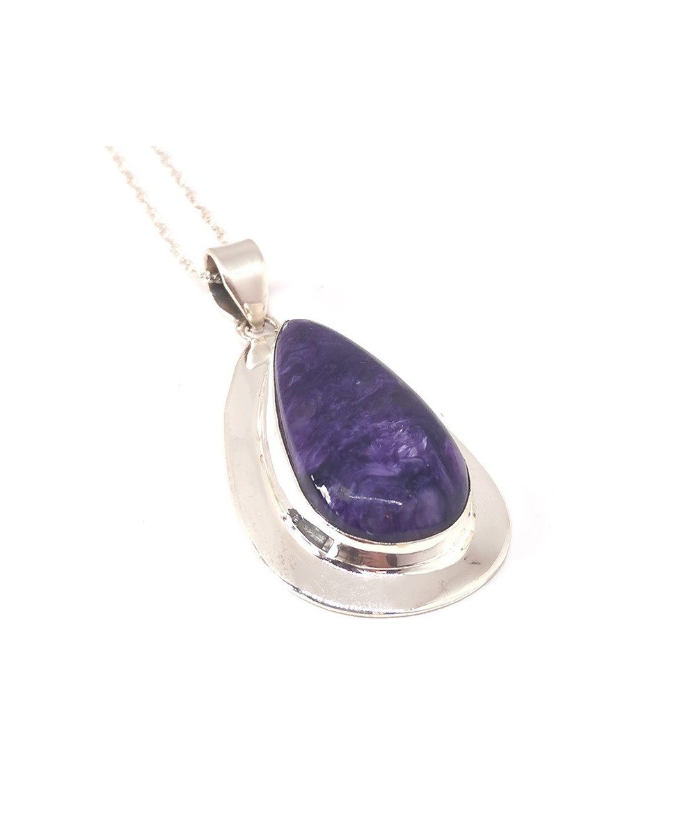 Charoïte - Pendentif Serti Argent
