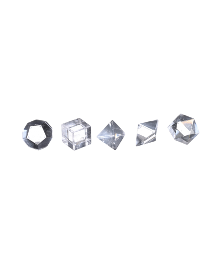 Cristal de Roche - Set des 5 Solides - Petit Modèle