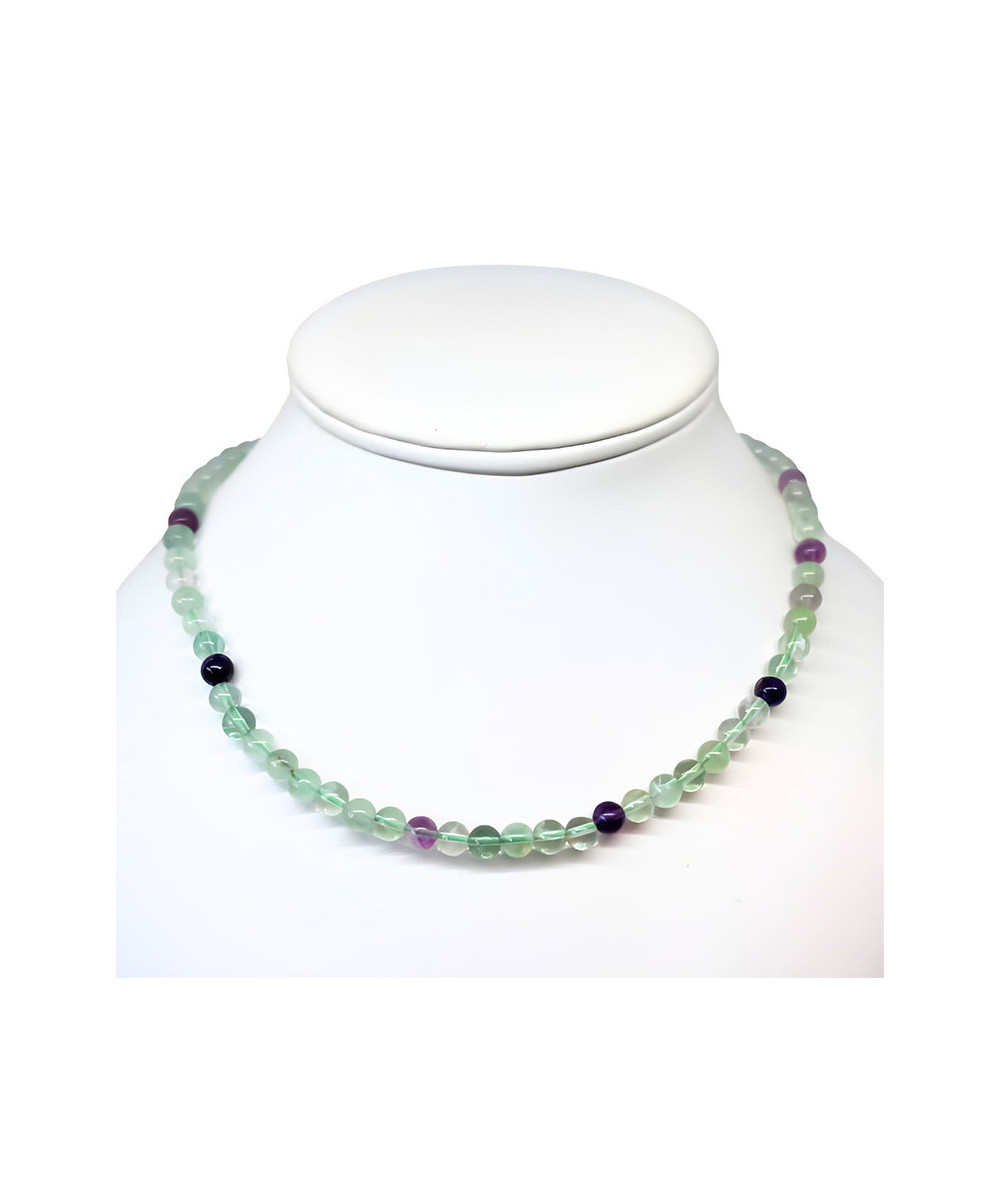 Fluorite (Fluorine) - Collier Boules 6 Mm