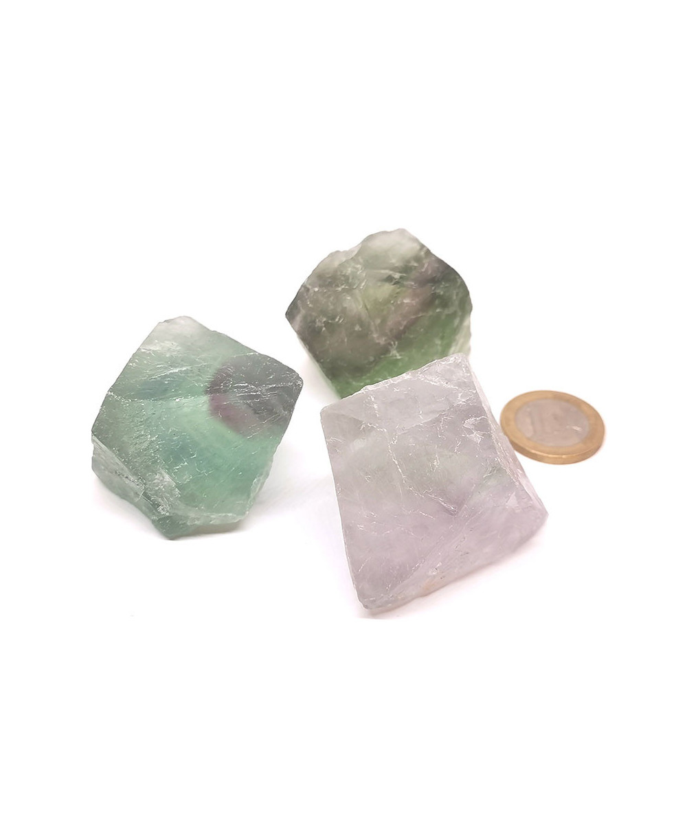 Fluorite (Fluorine) - Pierre Brute - Octaèdre / Bicolore