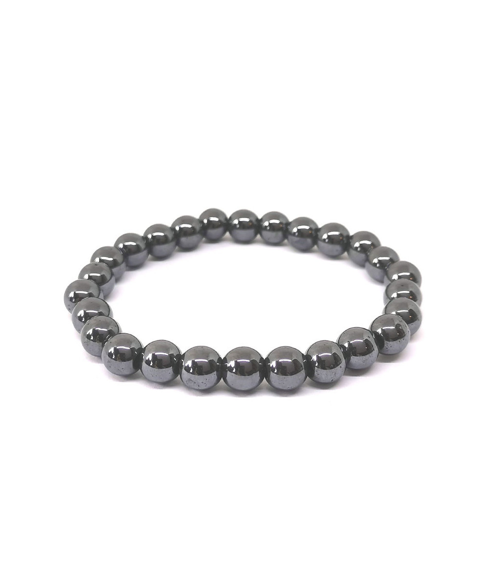 Hématite - Bracelet Boules 8 Mm - Grande Taille