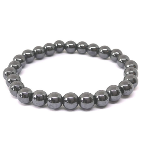 Hématite - Bracelet Boules 8 mm - Grande Taille
