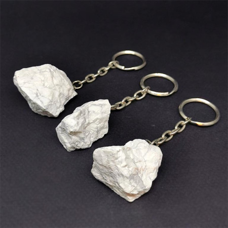 Howlite - Porte-Clés - Pierre Brute