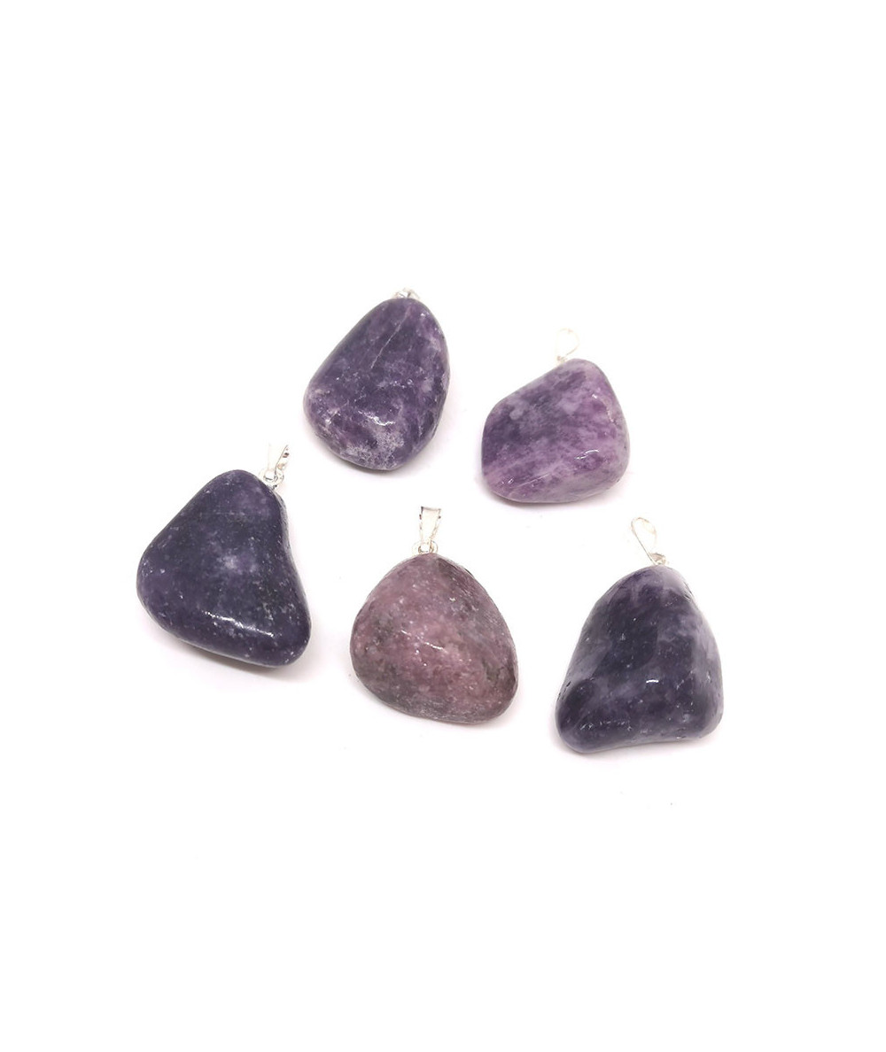 Lépidolite (Mica) - Pendentif Pierre Roulée