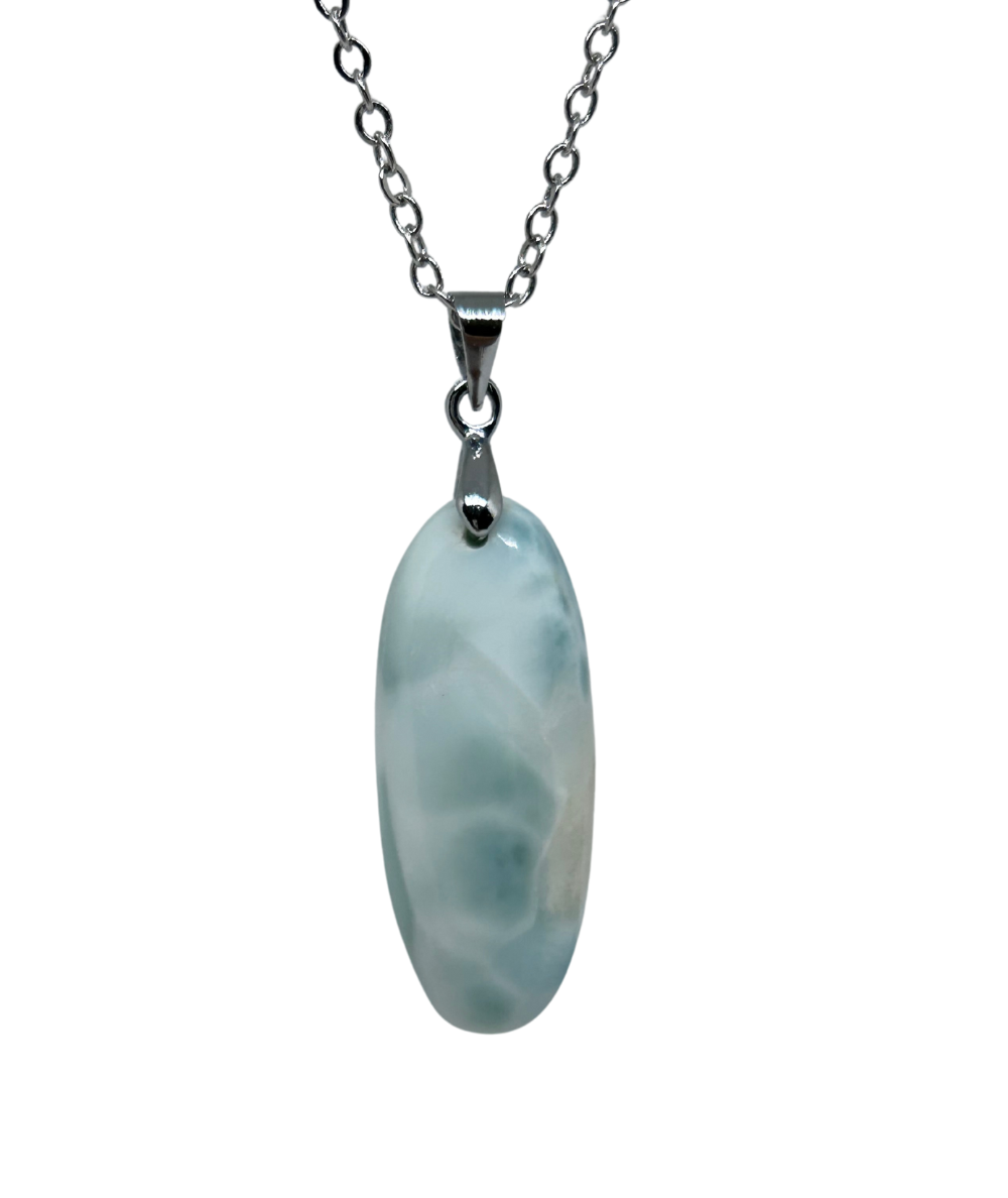 Larimar (Pectolite Bleue) - Pendentif Bélière