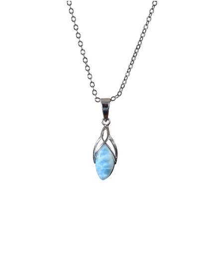 Larimar (Pectolite Bleue) - Pendentif Serti Argent