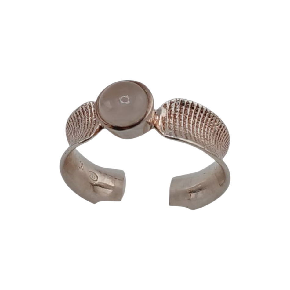 Bague en argent quartz rose