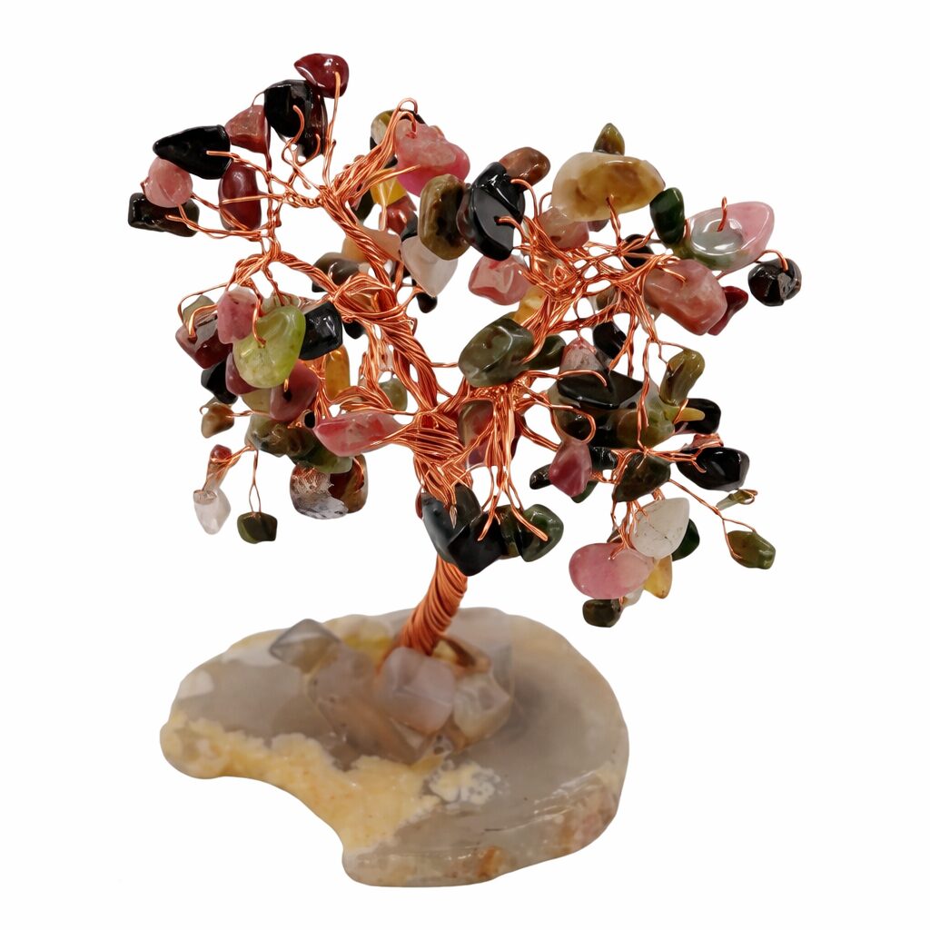 Bonsaï Tourmaline verte – Noire – Rose