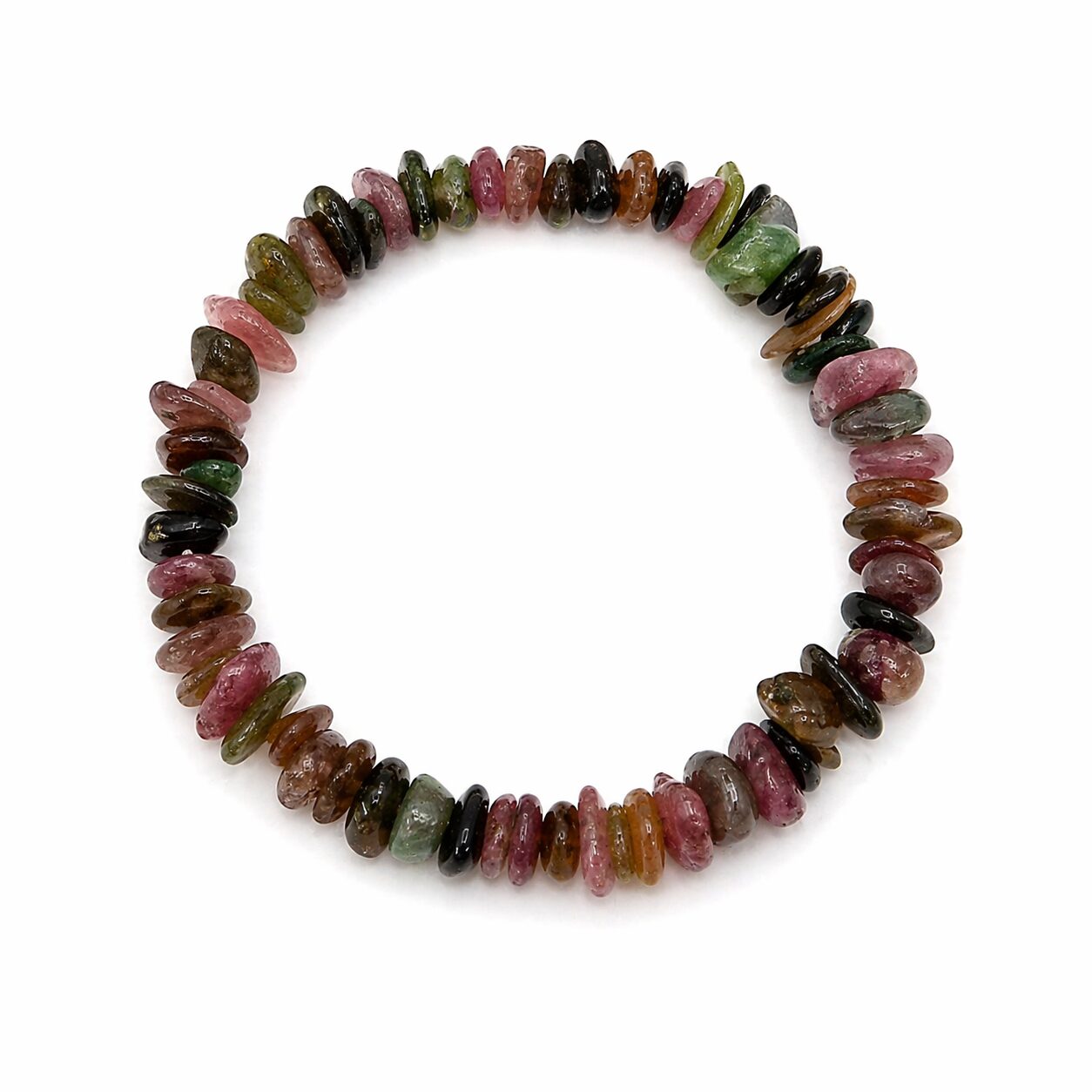 Bracelet baroque de Tourmaline verte – Noire – Rose