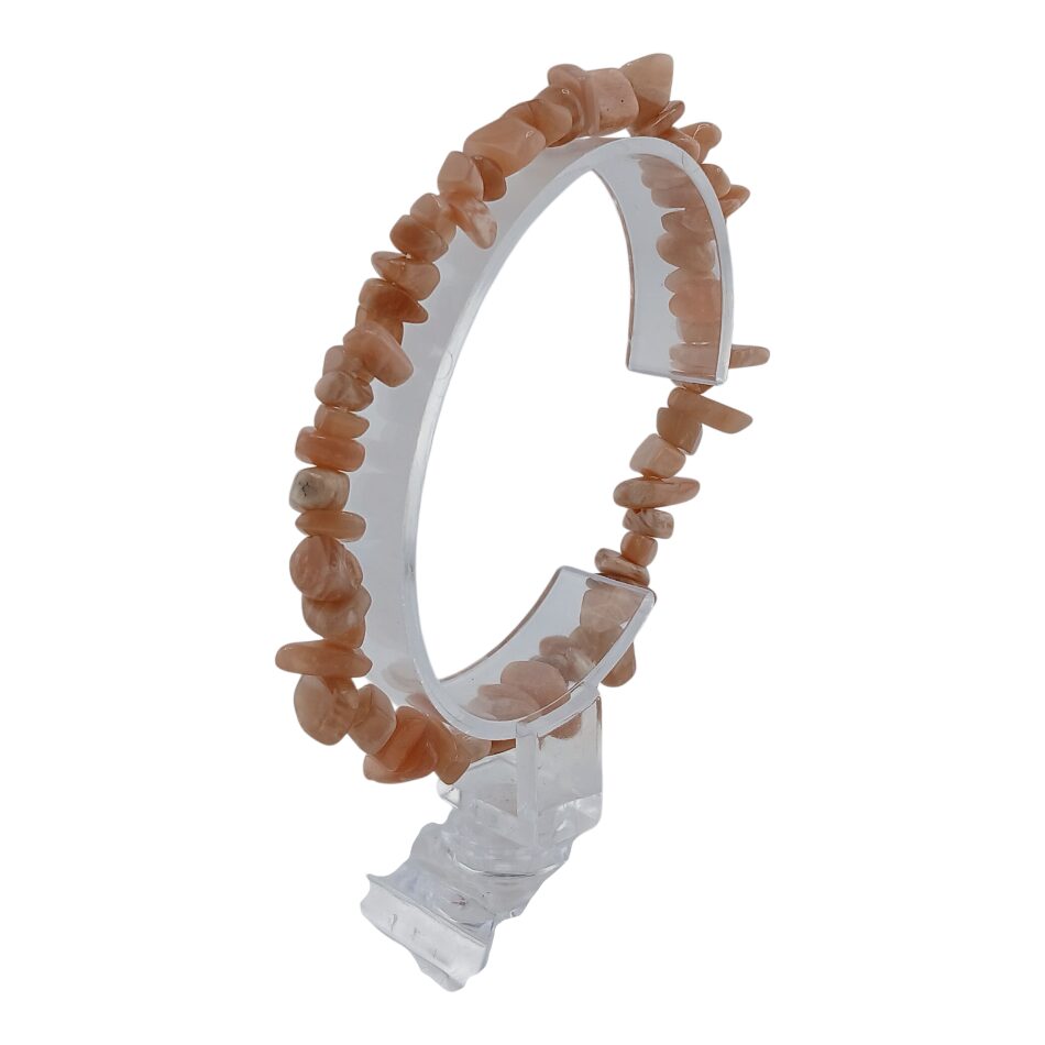 Bracelet baroque en pierre de lune marron