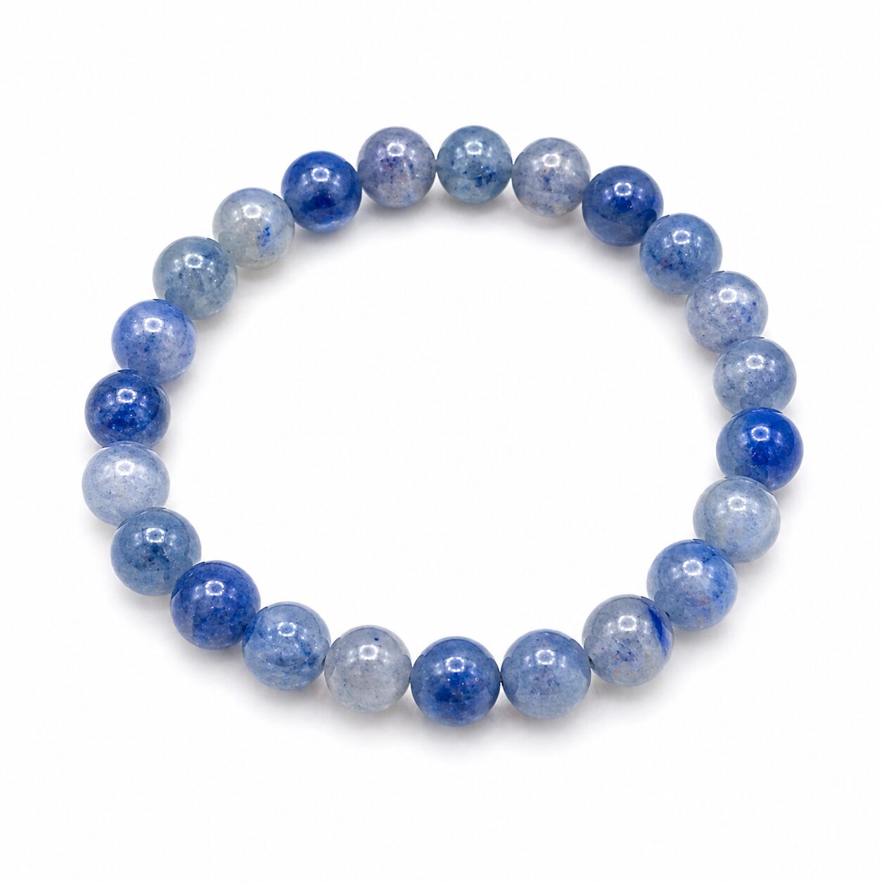 Bracelet boules 10mm – Quartz bleu