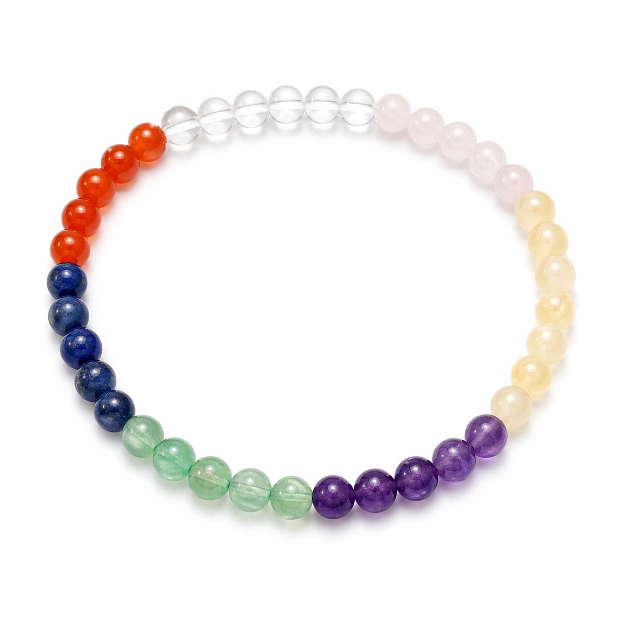 Bracelet boules 4MM – 7 chakras