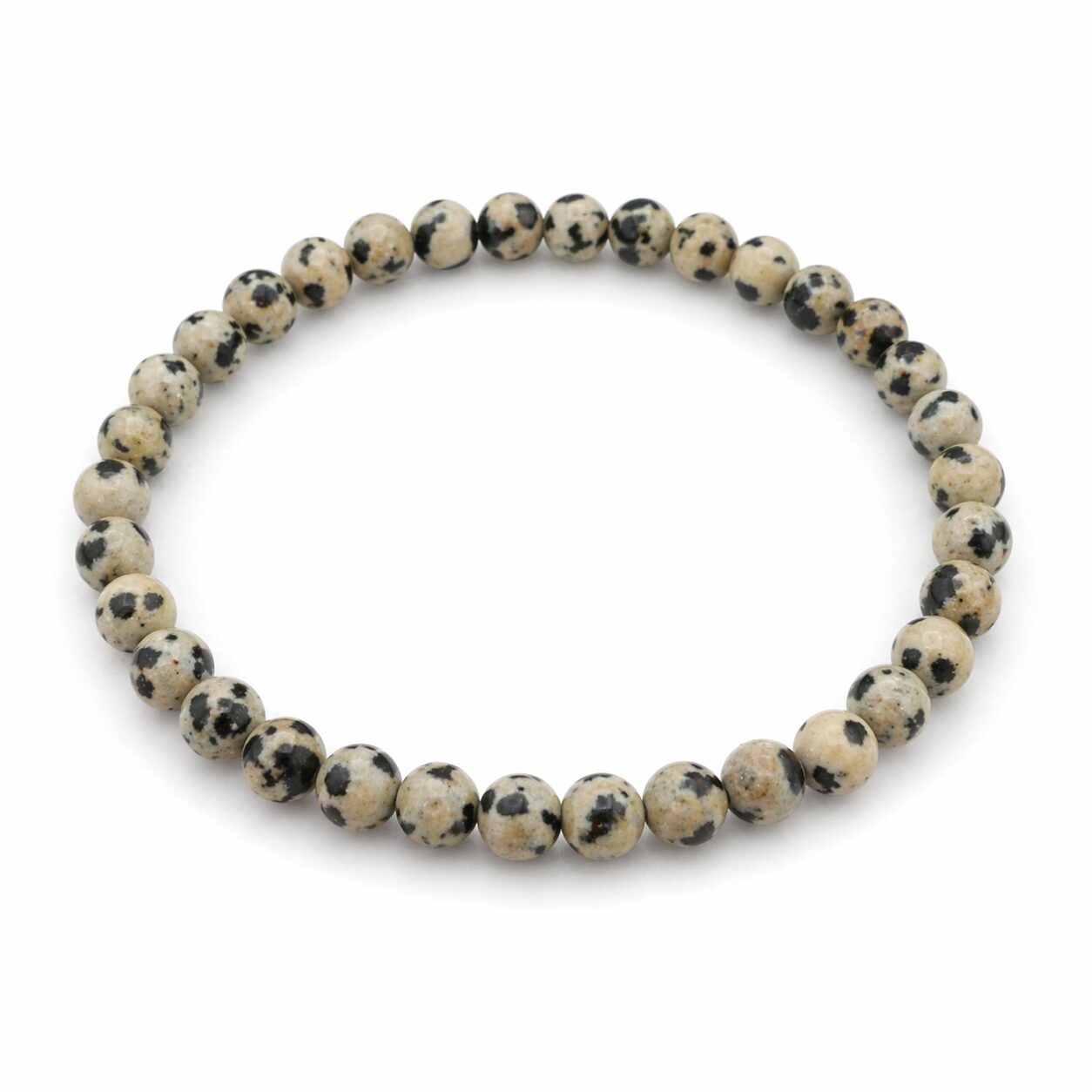 Bracelet Boules 4mm – Jaspe Dalmatien
