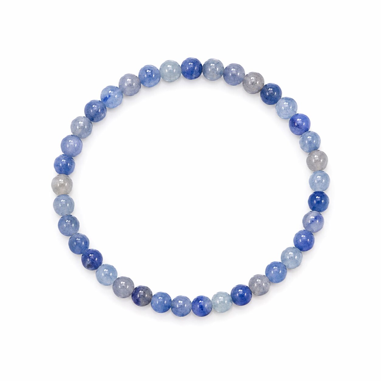 Bracelet boules 4mm – Quartz bleu
