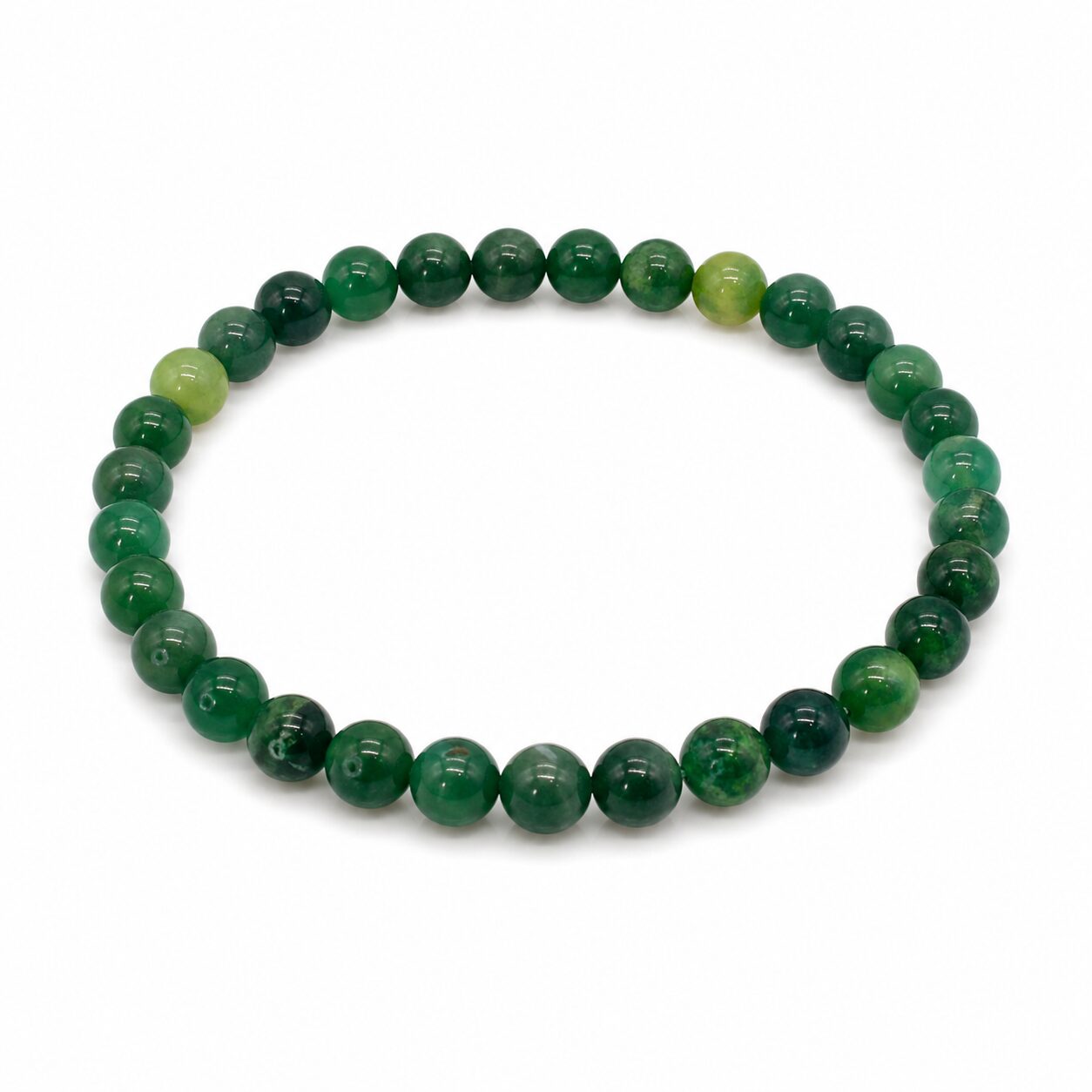 Bracelet boules 6mm – Améthyste verte – Prase