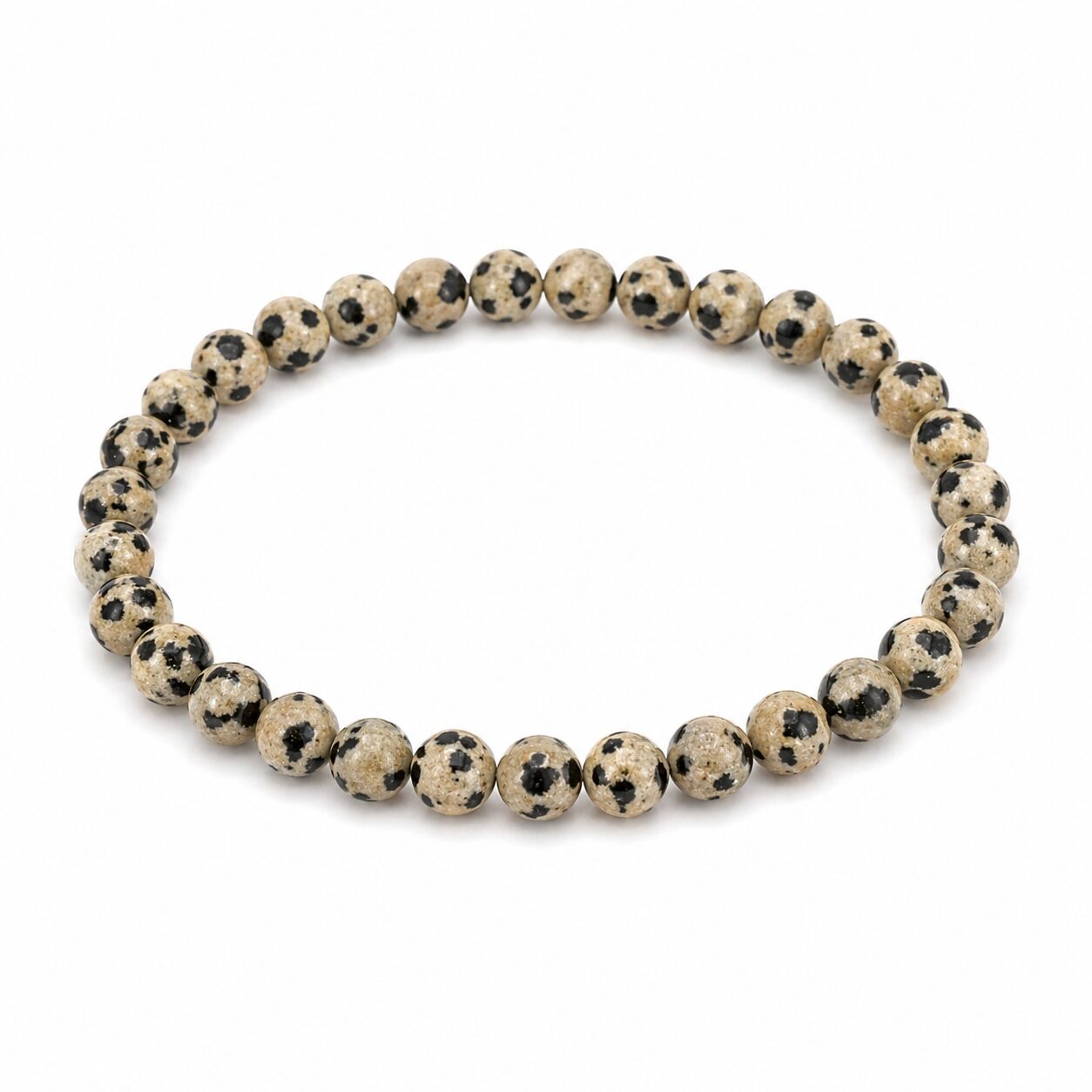 Bracelet boules 6mm – jaspe dalmatien