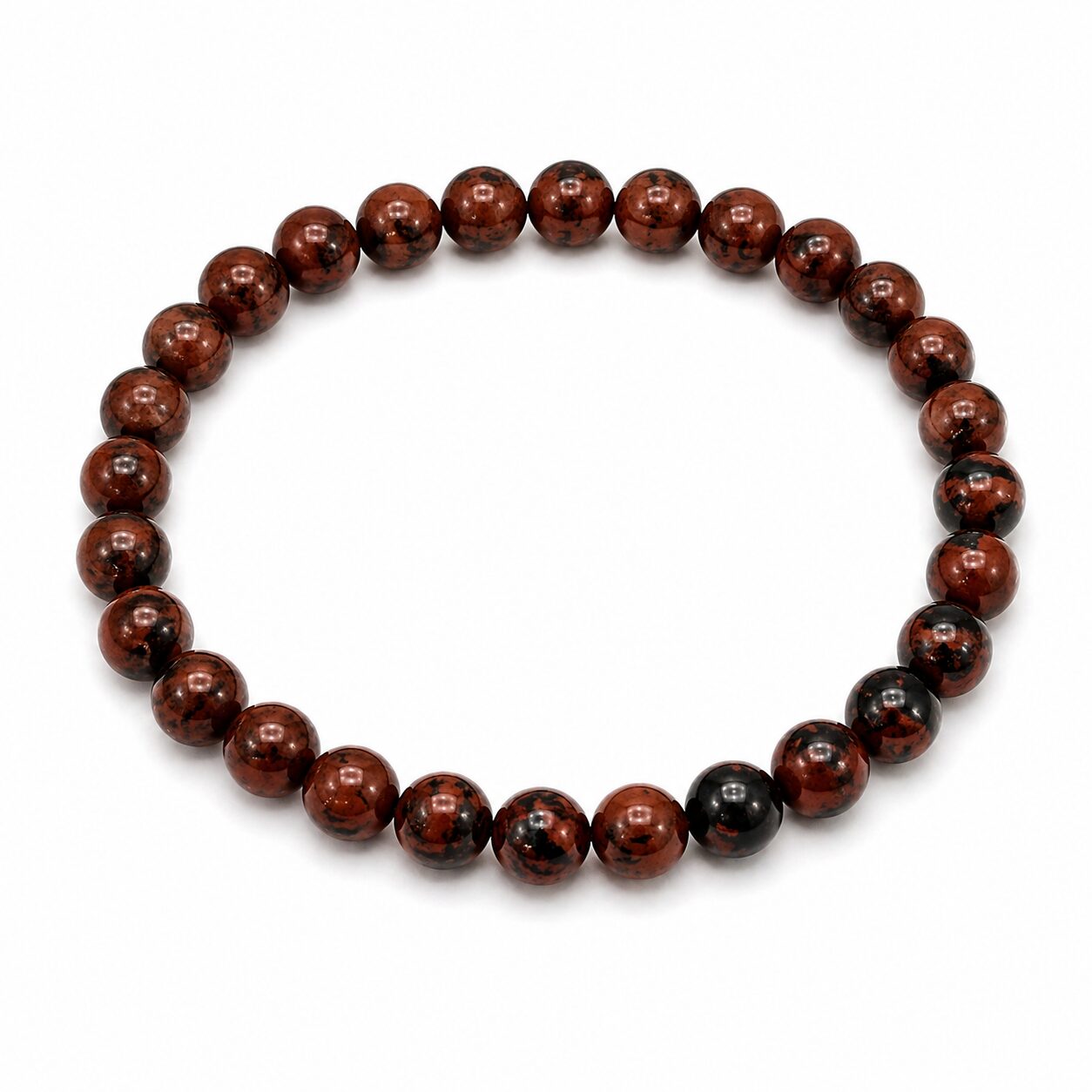 Bracelet boules 6mm – Obsidienne de mahogany