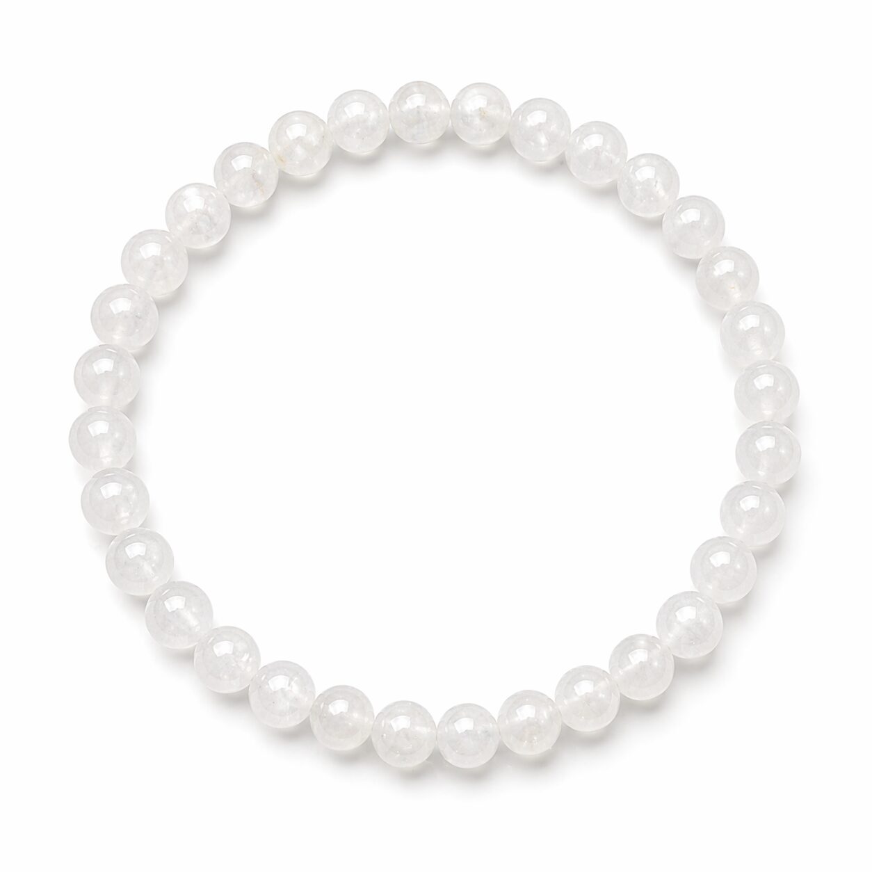 Bracelet boules 6mm – Quartz neige