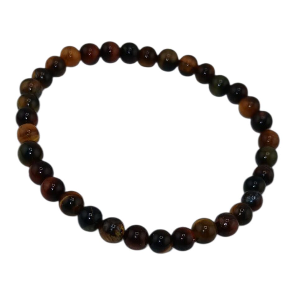 Bracelet boules enfant 4mm – 3 yeux – Oeil de tigre – taureau – faucon