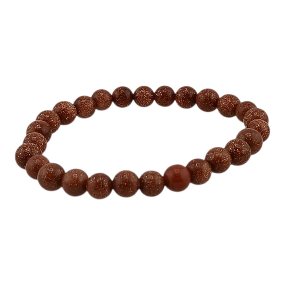 Bracelet boules enfant 6 mm – Rivière d’or orange – pierre synthétique