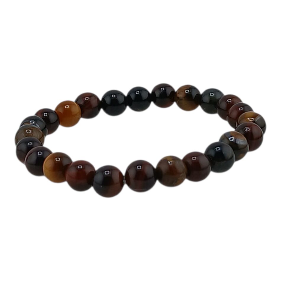 Bracelet boules enfant 6mm 3 yeux – Œil de tigre – taureau – faucon