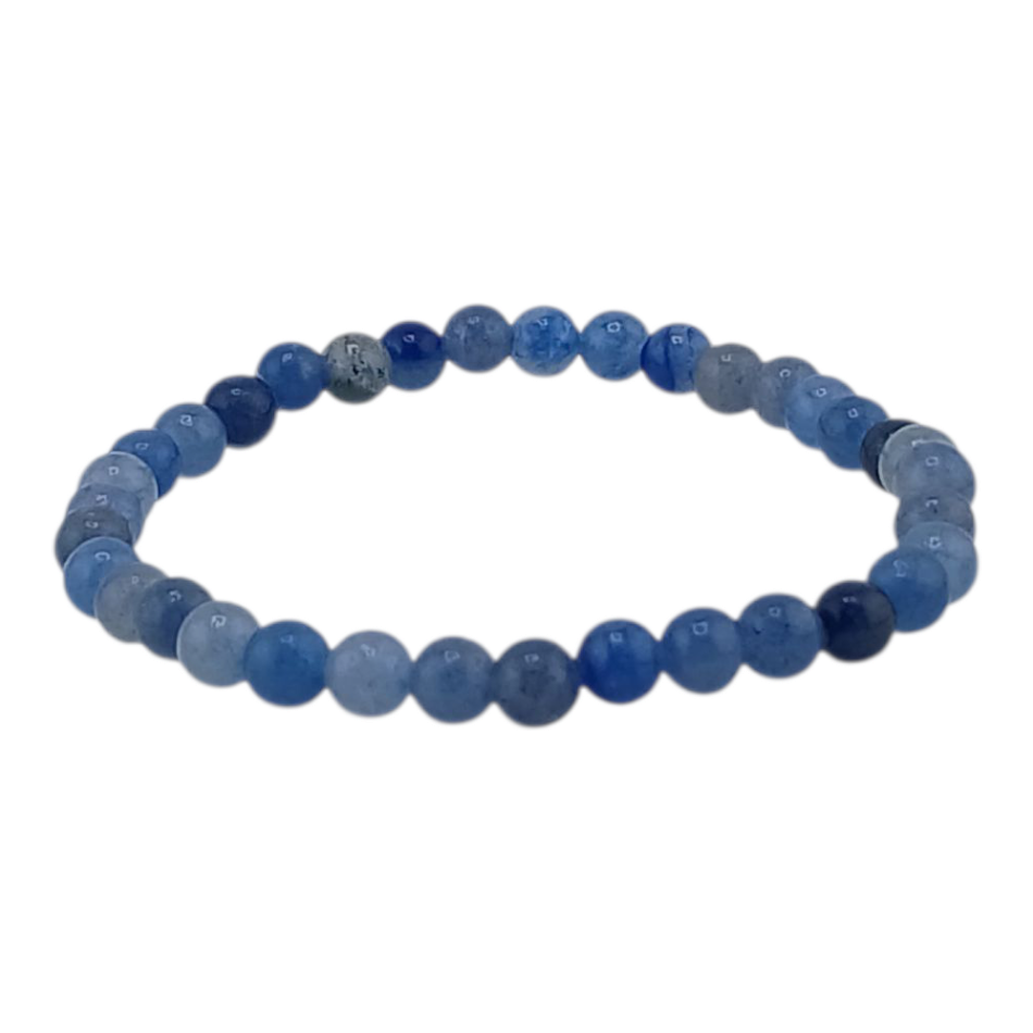 Bracelet boules enfant 6mm – Quartz bleu