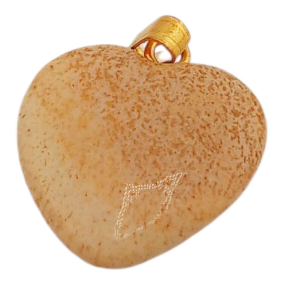 Pendentif de Jaspe beige en coeur