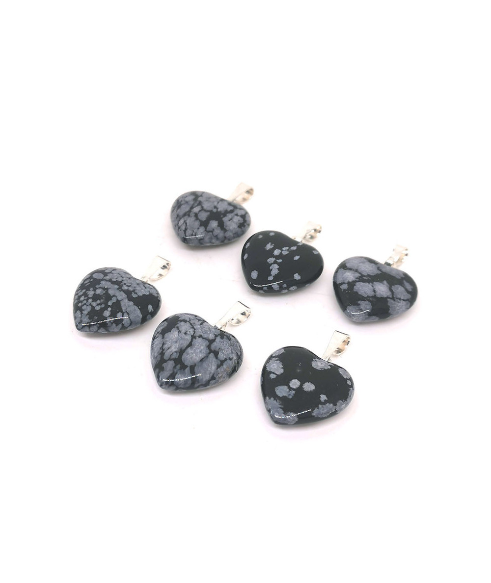 Obsidienne Flocon De Neige - Pendentif Coeur