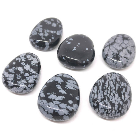 Obsidienne Flocon de Neige - Pendentif Pierre Percée
