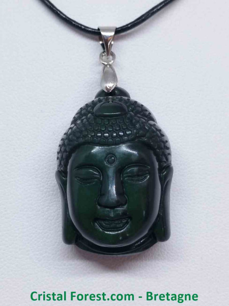 Obsidienne Manta Huichol (Mentogochol) - Pendentif Bouddha
